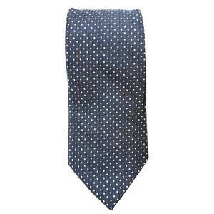 SuitSupply Mens Tie Mulberry Silk Blue Dot Pattern Designer Luxury Necktie
